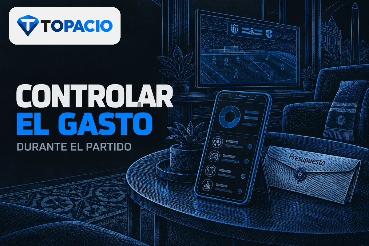 Celular con presupuesto y registro de gastos junto al partido.