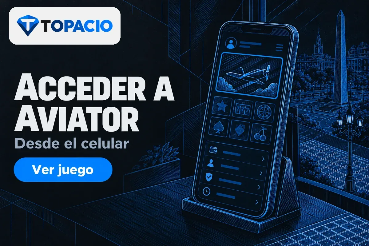 Celular con acceso al juego y menú de cuenta.