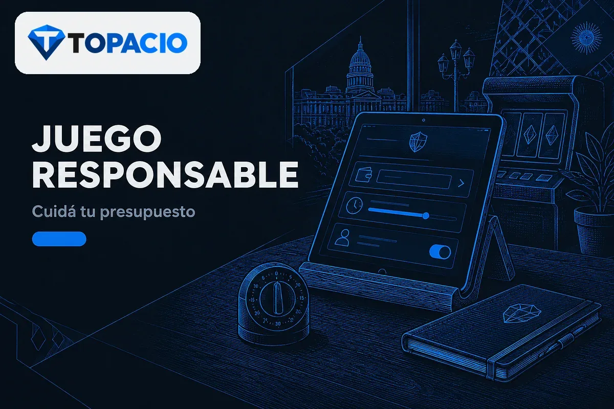 Tablet con límites de depósito, tiempo y opción de autoexclusión.