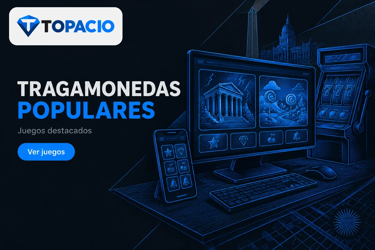 Monitor con tragamonedas destacadas de templos y caramelos.