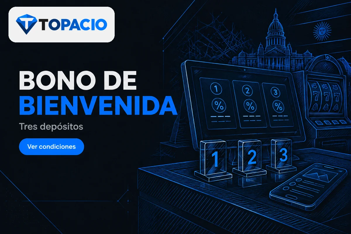 Pantalla con bono dividido entre los tres primeros depósitos.