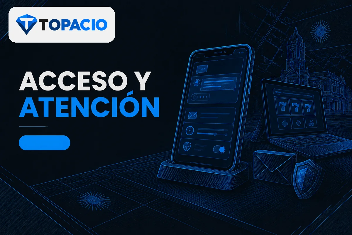 Celular con chat de soporte y controles de juego responsable.