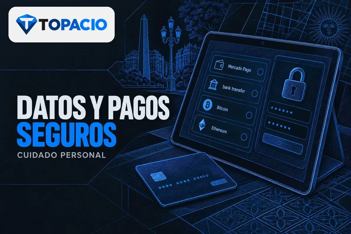 Tablet con opciones de depósito, ajustes de contraseña y candado.
