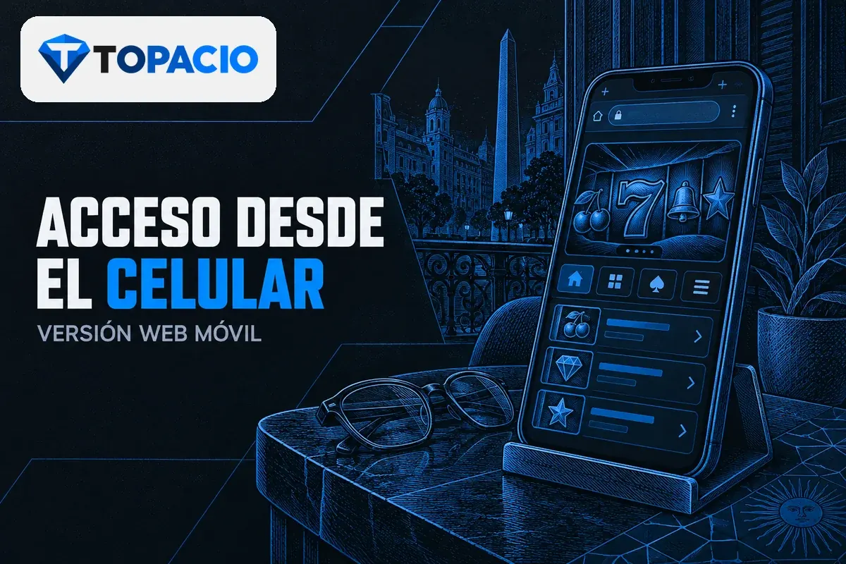 Celular en soporte con sitio móvil abierto desde el navegador.