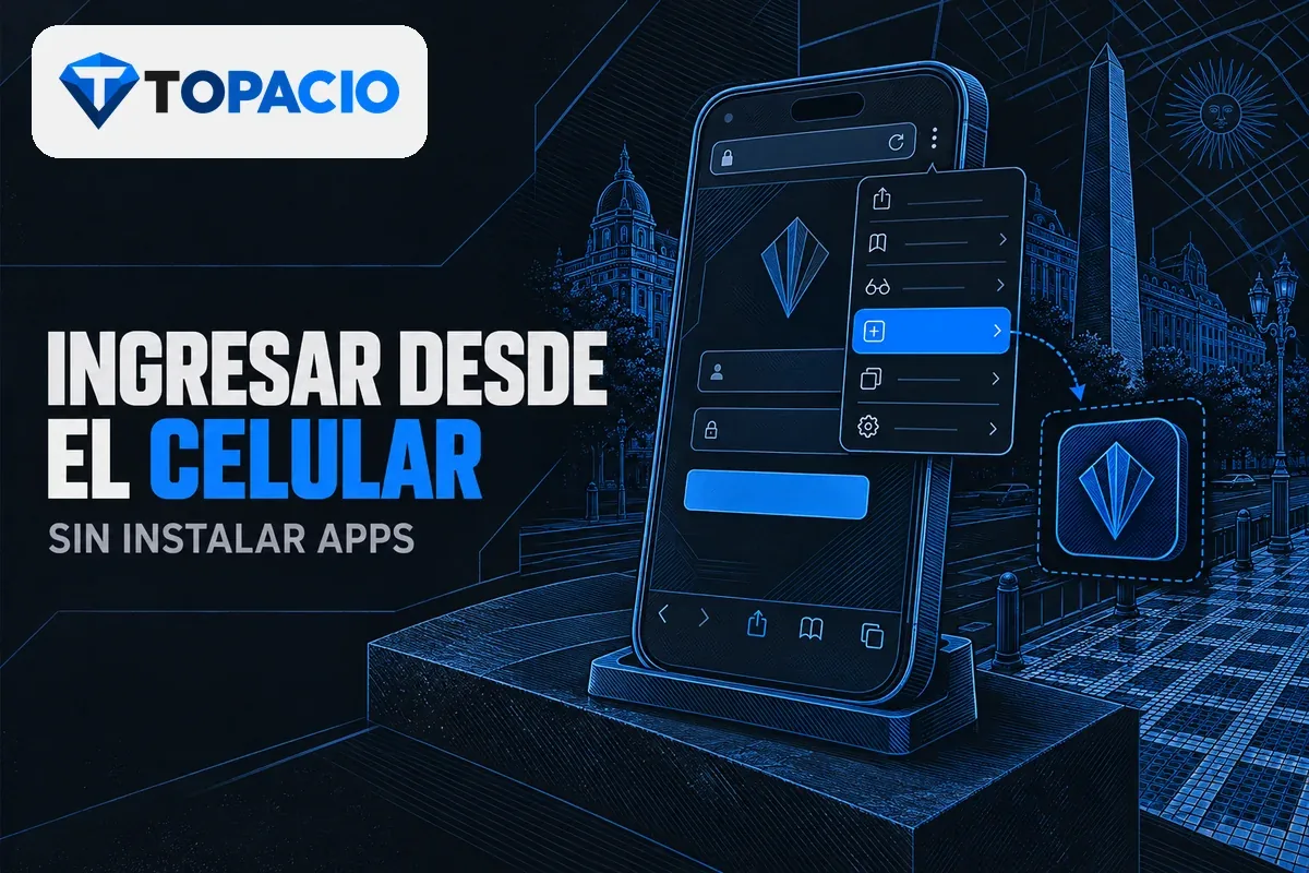 Celular con acceso web y opción para crear un atajo.