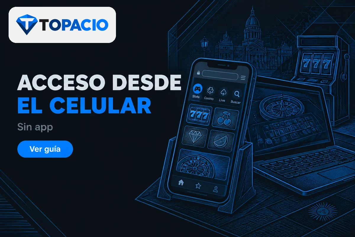 Celular con sitio de casino abierto en el navegador.