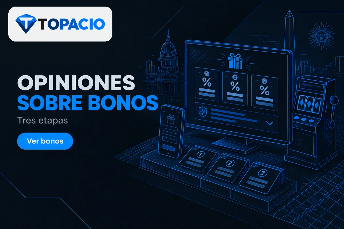 Pantalla con tres etapas del bono y requisitos de apuesta.